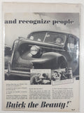 1939 Buick Sedan Black and White 13 5/8" x 21 1/2" Magazine Print Ad
