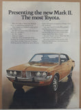 1972 Toyota Mark II 8 1/8 x 11 1/8" Magazine Print Ad