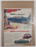 1952 Ford Crestline Sunliner Convertible and Ford Victoria Hard Top 9" x 12 1/2" Magazine Print Ad
