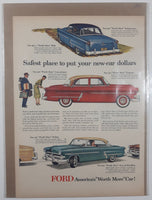 1953 Ford Crestline Hard Top 10" x 14" Magazine Print Ad