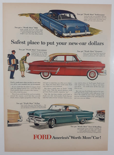 1953 Ford Crestline Hard Top 10" x 14" Magazine Print Ad