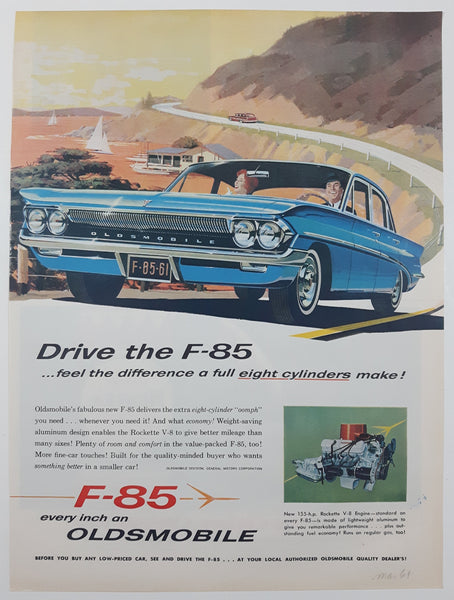 1961 Oldsmobile F-85 10 1/4" x 13 3/8" Magazine Print Ad