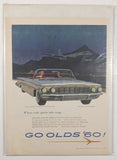 1960 Oldsmobile Super 88 Convertible Coupe 10" x 13 3/4" Magazine Print Ad