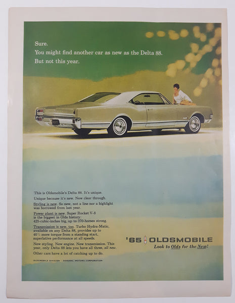 1965 Oldsmobile Delta 88 10 3/8" x 13 1/2" Magazine Print Ad