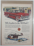 1953 Ford Crestline 10 1/4" x 13 3/4" Magazine Print Ad