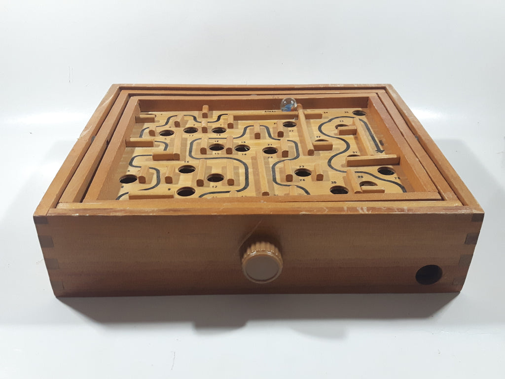 Vintage Labyrinth Tilting Marble Maze Wood Puzzle Game – Treasure ...