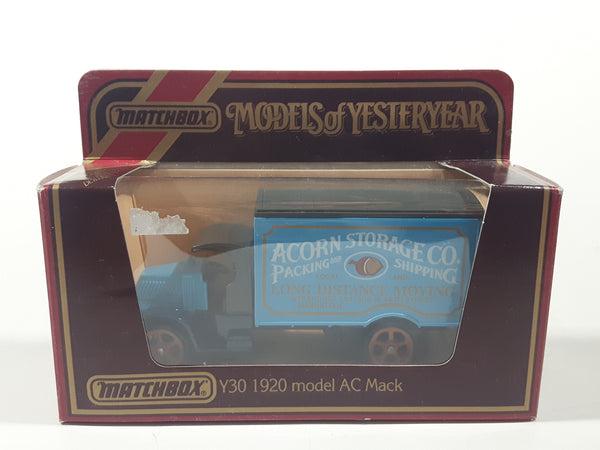 Vintage Matchbox Models of Yesteryear Y30 1920 model AC Mack Acorn Storage Co. Blue and Black Die Cast Toy Car Vehicle New in Box