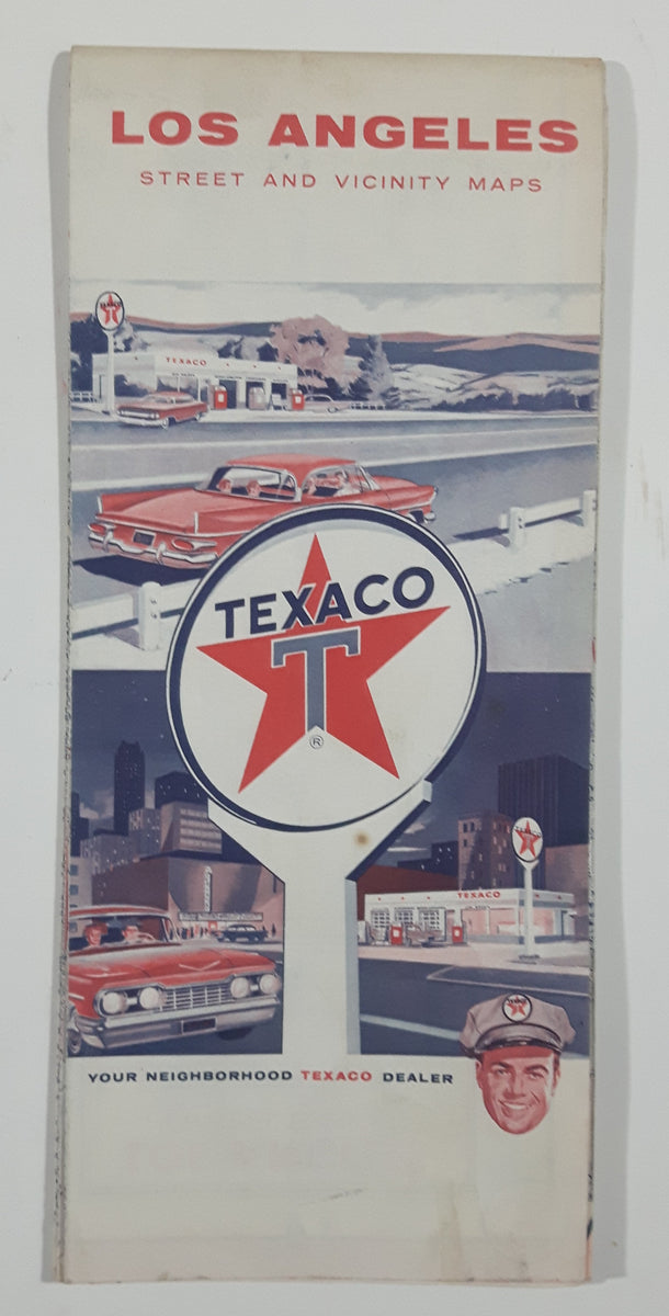 Vintage 1965 Texaco Los Angeles Street and Vicinity Maps Road Map 18 ...