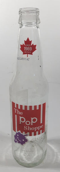 The Pop Shoppe Grape 9" Tall 355mL Clear Glass Soda Pop Bottle