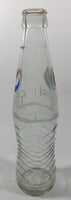 Pepsi 8 3/4" Tall 237mL Embossed Clear Glass Soda Pop Bottle