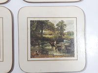 Vintage Pimpernel Old English Scenes Cork Backed 4" x 4" Drink Coasters Set of 4