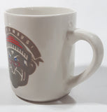 Denny's Bah-Humbug! Christmas Themed White 3 3/4" Tall Ceramic Coffee Mug Cup Handle Chip