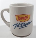 Denny's Til Dawn Tired Moon Face 3 3/4" Tall Ceramic Coffee Mug Cup