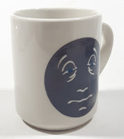 Denny's Til Dawn Tired Moon Face 3 3/4" Tall Ceramic Coffee Mug Cup