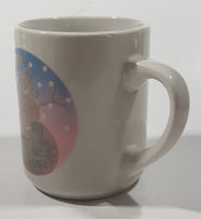 Denny's "I Would Have Preferred Something Cold." Snowman Themed 3 3/4" Tall Ceramic Coffee Mug Cup Chip On Rim