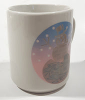 Denny's "I Would Have Preferred Something Cold." Snowman Themed 3 3/4" Tall Ceramic Coffee Mug Cup Chip On Rim