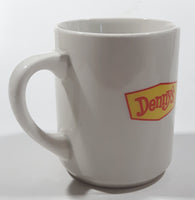 Denny's Christmas Santa Claus Reindeer Themed Light Grey 3 3/4" Tall Ceramic Coffee Mug Cup