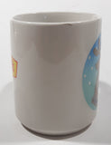 Denny's Christmas Santa Claus Reindeer Themed Light Grey 3 3/4" Tall Ceramic Coffee Mug Cup