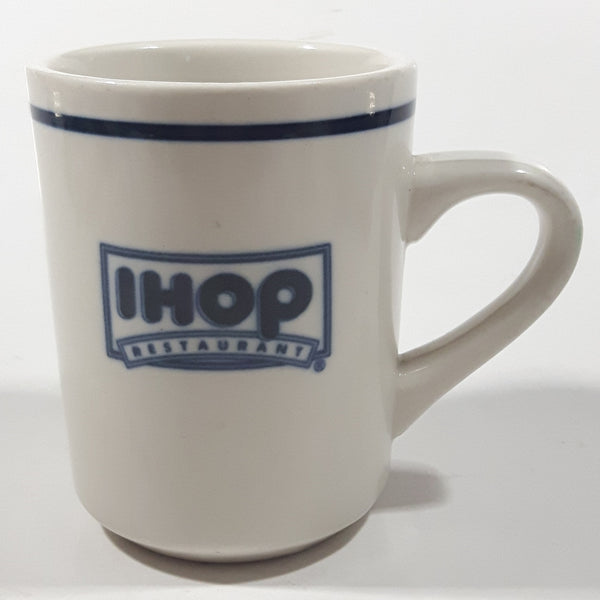 IHOP Restaurant Oneida B-12 Blue Stripe 3 3/4" Tall Ceramic Coffee Mug Cup
