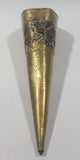 Vintage Hammered Brass 11" Long Cone Shaped Fireplace Match Holder