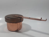 Vintage Small Copper Pot with Sliding Brass Lid