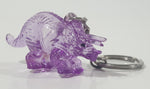 Translucent Purple Triceratops Dinosaur Miniature 1 1/8" x 2 1/4" Key Chain