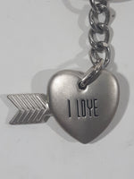 I Love Heart Shape with Arrow Metal Key Chain