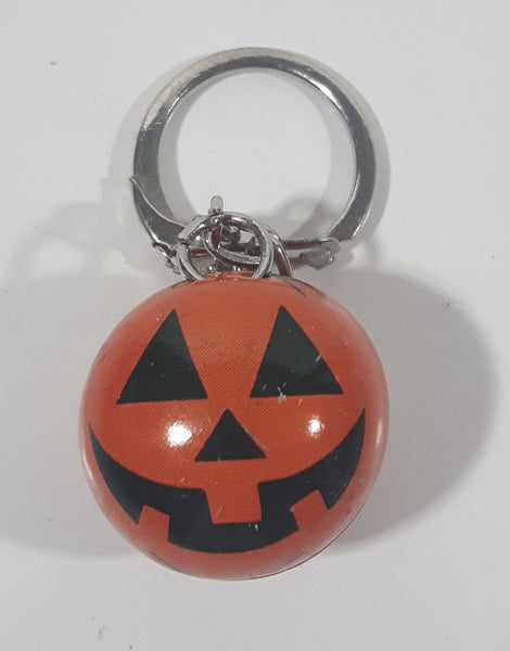 Orange Pumpkin Halloween Jack O Lantern Shaped 7/8" Key Chain
