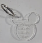 Disney Magic Music Days Mickey Mouse Ears Shaped Clear Plastic 1 7/8" x 2" Key Chain