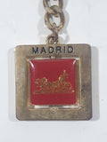 Madrid Spain 1 1/4" x 1 1/4" Red and Black Double Sided Key Chain