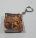 Havana Club Cuba Brown Leather Covered Miniature 1 1/2" x 1 7/8" Book Key Chain