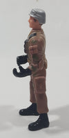 Soldier in Brown 3 3/4" Tall Rubber Toy Action Figure
