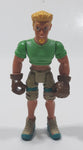 Green Shirt Brown Gloves Blonde Hair Man 3 3/4" Tall Toy Action Figure