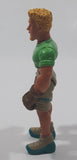 Green Shirt Brown Gloves Blonde Hair Man 3 3/4" Tall Toy Action Figure