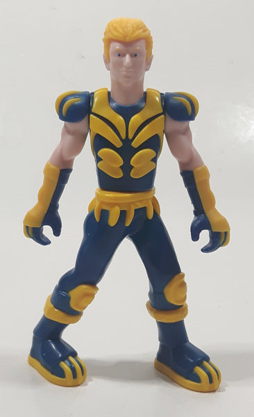 Blue and Yellow Blonde Hair Wolverine Style 4 5/8" Tall Toy Action Figure