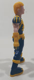 Blue and Yellow Blonde Hair Wolverine Style 4 5/8" Tall Toy Action Figure