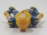 Blue and Yellow Blonde Hair Wolverine Style 4 5/8" Tall Toy Action Figure