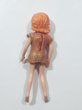 Polly Pocket Red Hair Woman in Brown Dress 3 1/2" Tall Toy Figure