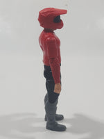 Red Black Grey Gear Rider with Removable Helmet 4" Tall Toy Figure