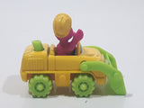 1997 Tyco Matchbox Sesame Street Animal Bull Dozer Front End Loader Yellow 3 1/4" Long Toy Vehicle