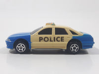 Unknown Brand Police Cruiser Cops Blue and White Plastic Die Cast Toy Car Vehicle