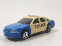 Unknown Brand Police Cruiser Cops Blue and White Plastic Die Cast Toy Car Vehicle