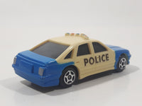 Unknown Brand Police Cruiser Cops Blue and White Plastic Die Cast Toy Car Vehicle