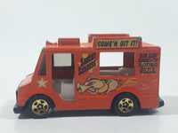 2002 Hot Wheels Wild Frontier Good Humor Truck Saucey Sanders' Orange Catering Food Truck Die Cast Toy Car Vehicle Missing the Man