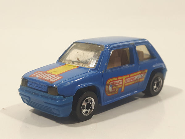 1991 Hot Wheels Renault 5 GT Turbo Blue Die Cast Toy Car Vehicle
