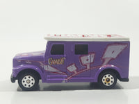 2002 Maisto Marvel Gambit Armored Van Truck Purple with White Roof Die Cast Toy Car Vehicle