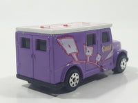 2002 Maisto Marvel Gambit Armored Van Truck Purple with White Roof Die Cast Toy Car Vehicle