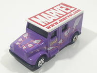 2002 Maisto Marvel Gambit Armored Van Truck Purple with White Roof Die Cast Toy Car Vehicle