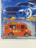 2002 Hot Wheels Wild Frontier Tropicool Good Humor Truck Saucey Sanders' Orange Catering Food Truck Die Cast Toy Car Vehicle New in Package