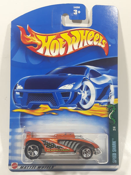 2002 Hot Wheels Cold Blooded Speed Shark Metallic Orange Die Cast Toy Car Vehicle New in Package